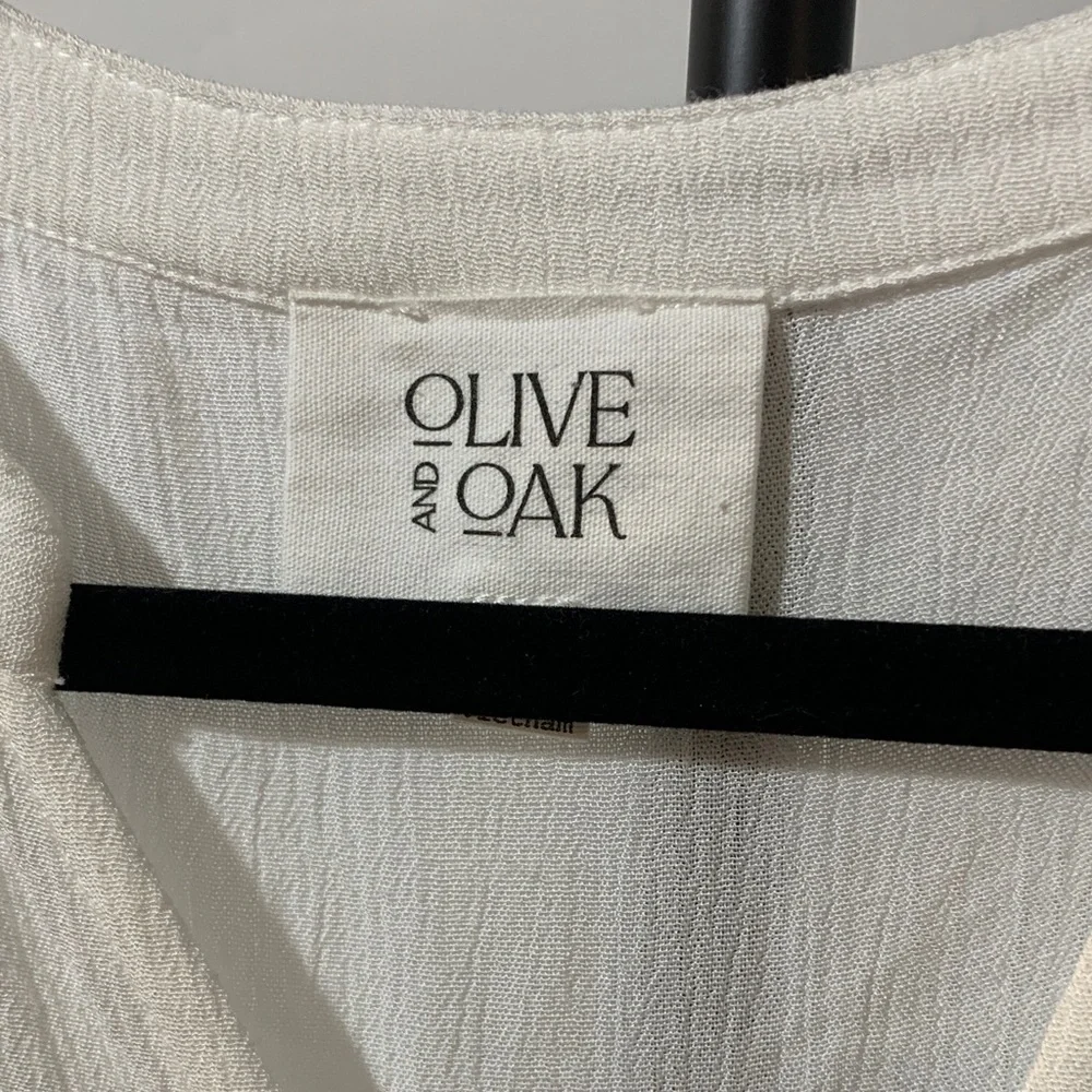 Olive & Oak Cream Gauze Tie Front Blouse | Boho Capsule Top | Size Small - Picture 3 of 4